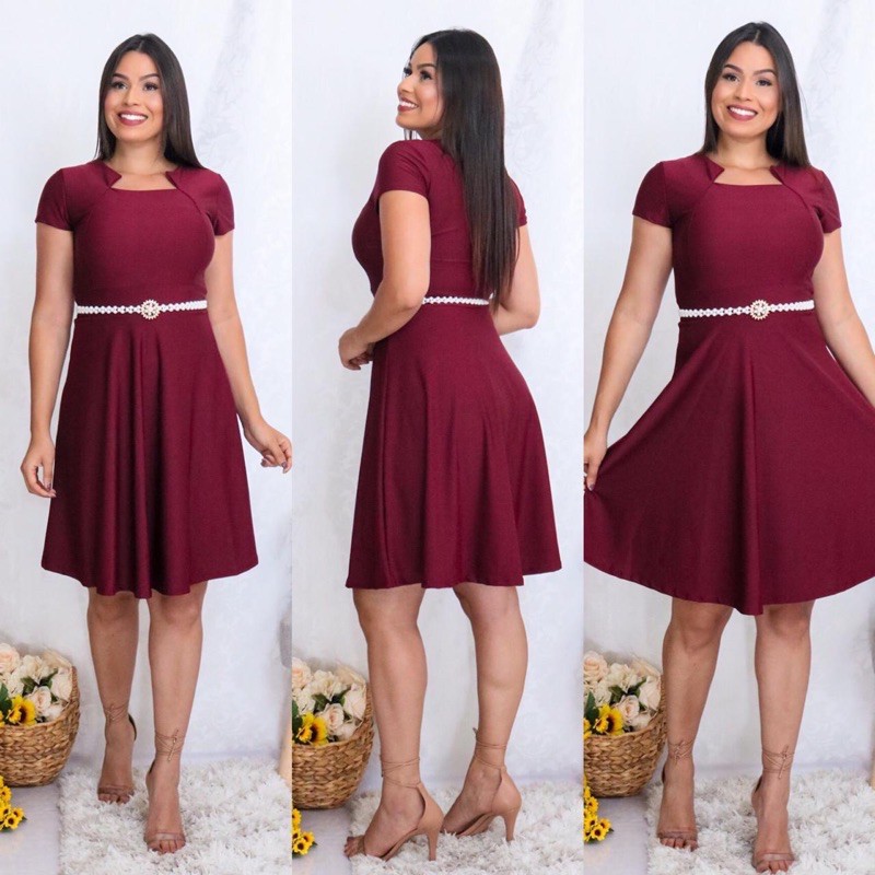 Vestido Midi Evasê Verde Forrado em Tule Poá - Flor de Amêndoa