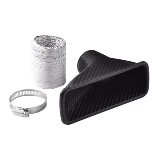 Carro Universal Front Bumper Turbo Air Intake Pipe Kit ABS Turbina Entrada De Ar Funil De Fibra De Carbono Olhar