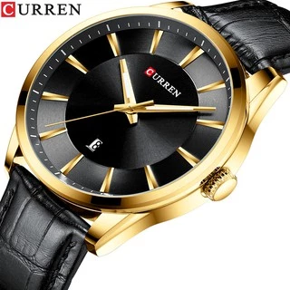 Curren Relógio Masculino Quartz Impermeável Casual Negócios Pulseira De Couro 8365 X