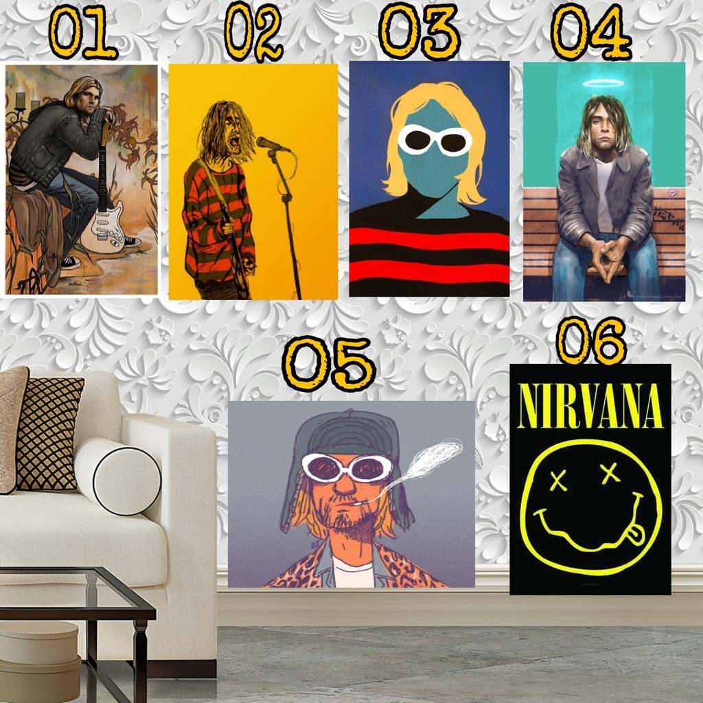 Placa Quadro Decorativo - Nirvana / Kurt Cobain | Shopee Brasil
