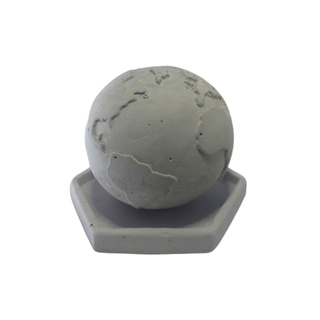 Enfeite de Mesa Planeta Terra Globo com Suporte de Cimento MO078 MALEOGA - Conj. 2 pçs