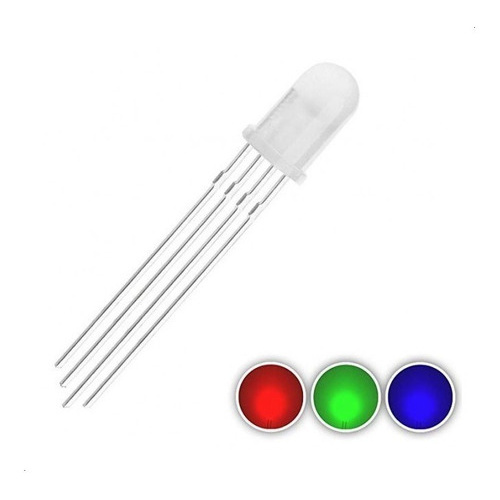 50 Peças Led 5mm Rgb Catodo Comum Difuso 4 Pinos K1700