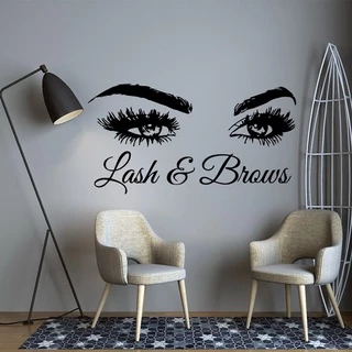 Adesivo De Parede Para Decoração Da Sala De Estar Do Salão De Beleza Olhos Pestana E Navegação Decalques Murais
