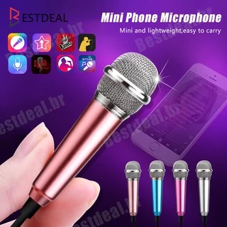 Mini Microfone Condensador Karaoke iPhone Nova Versão para iPhone Samsung Android Tablet