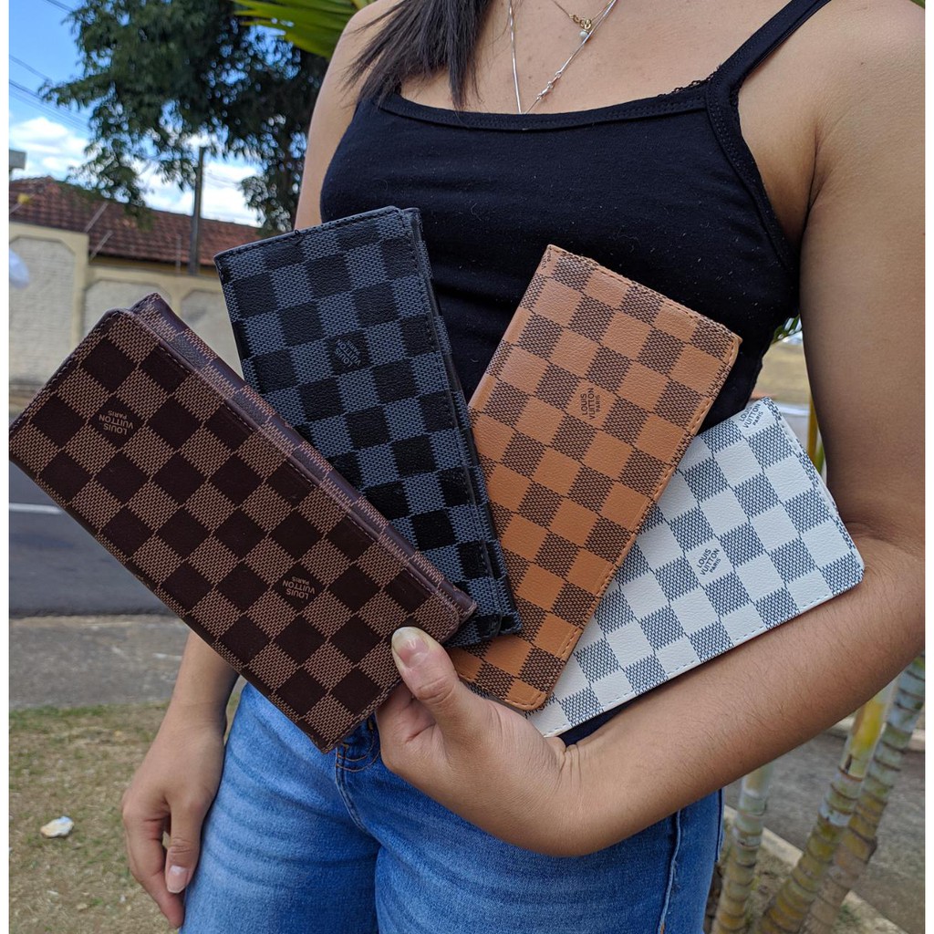 Kit 10 Carteira Feminina xadrez De Mão Carteira Louis Vuitton Carteira ...
