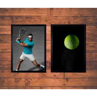 Kit 4 Quadros Torneios de Tênis Grand Slam Federer Nadal A4