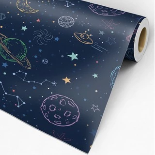 Papel de Parede Adesivo Espaço Sideral Para Quarto Gamer Infantil Menino Decoração Astronauta