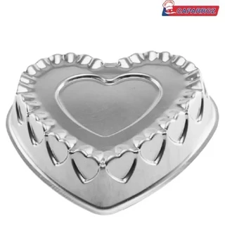 Forma Coração Decorado (18x17x5cm) Torta Geletina Bolo Doces Salgados - Aluminio