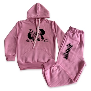Conjunto de Moletom Minnie Infantil Feminino com Capuz