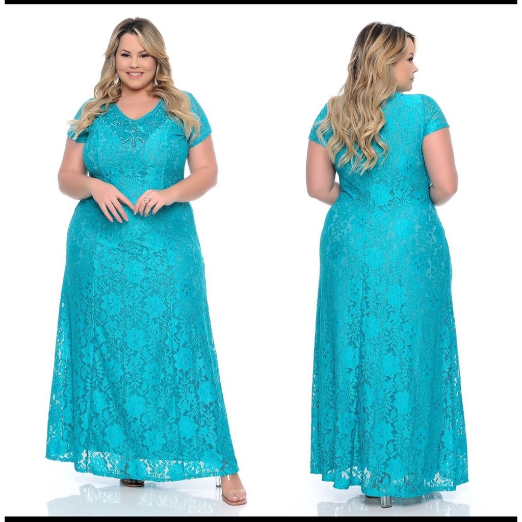 Vestido social hot sale plus size longo