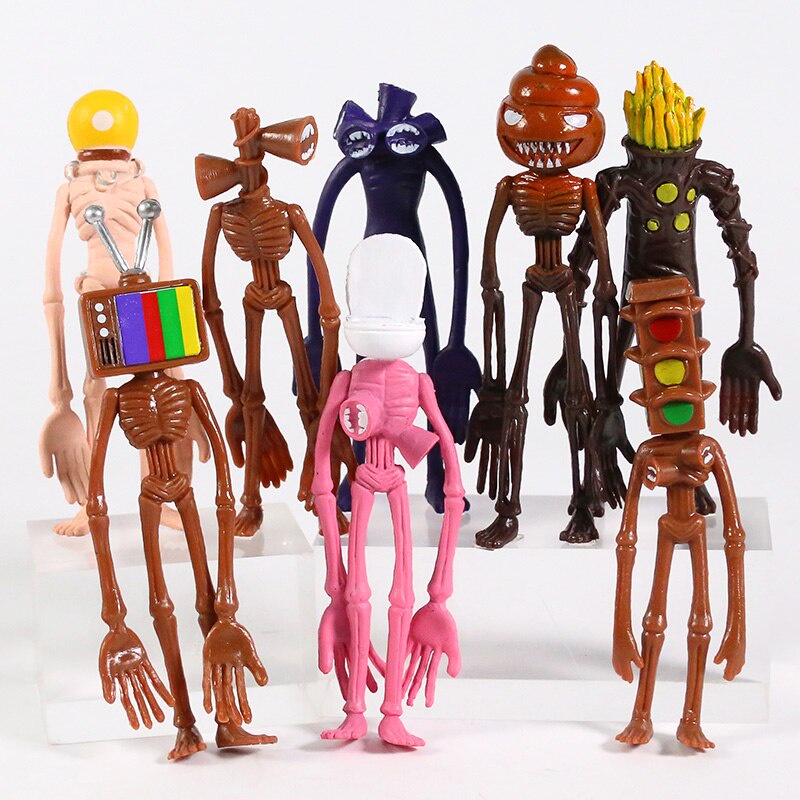 Viznte Brinquedo Siren Head, 8 peças/conjunto de bonecos de PVC com desenho  animado e cabeça de sirene, expressão realista, contorno transparente, para  o Natal, aniversário e crianças colecionam