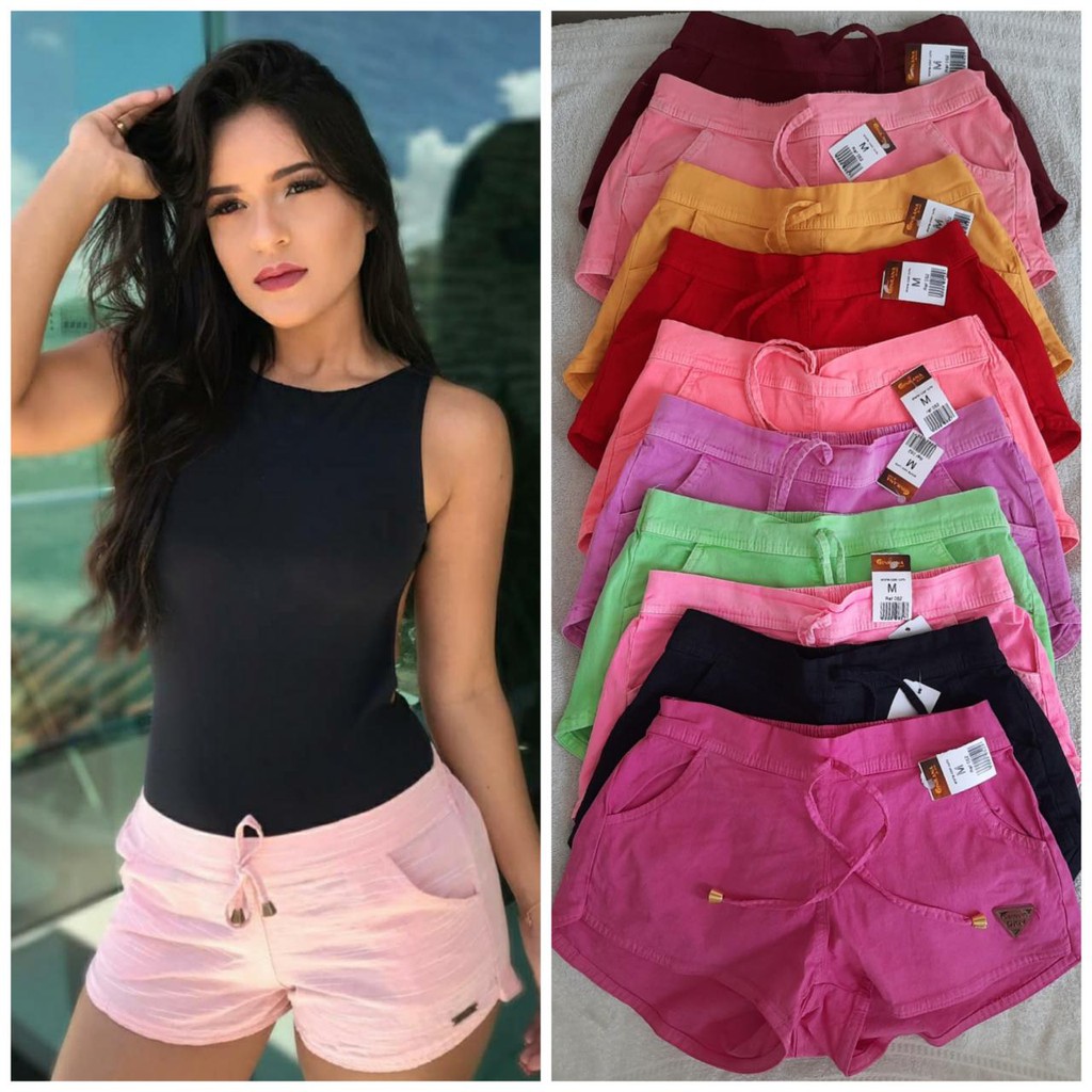 Short de sales brim feminino