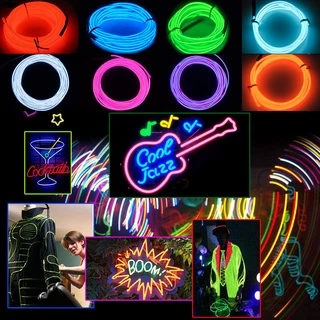 EL Fio De Luzes Neon Claro Laser De Natal Para Dança/2/3/4/5M/10 Cores AABattery Decoração DIY Casa