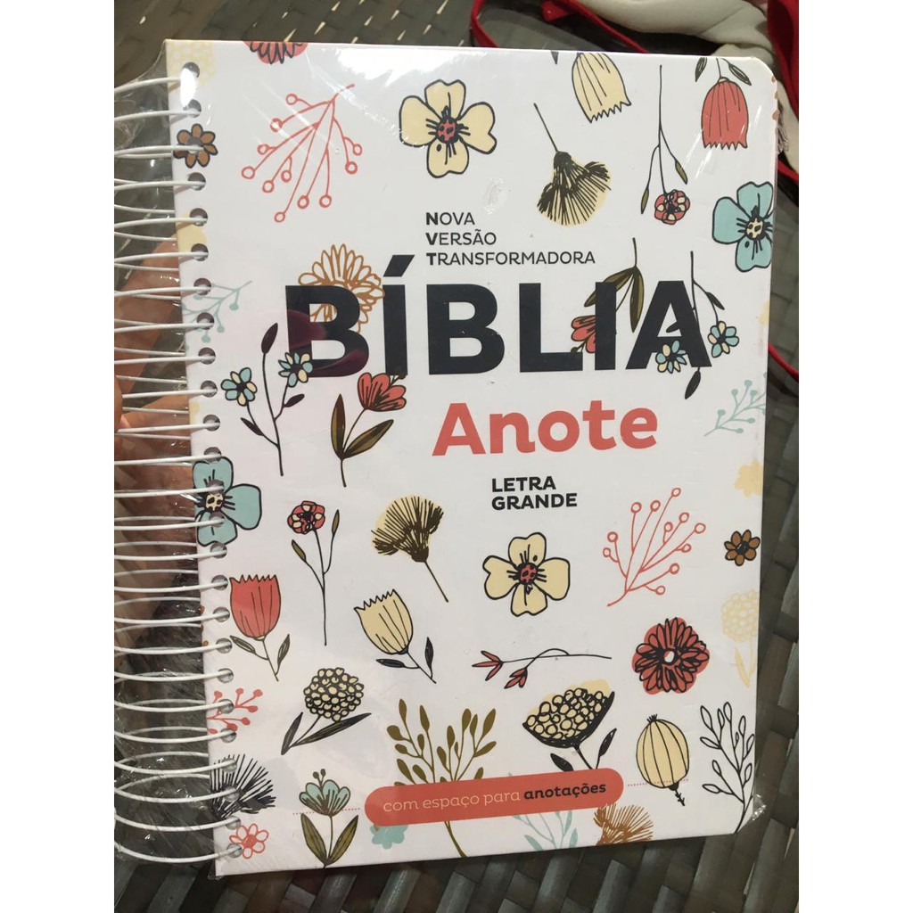 Bíblia Anote Flowers branca | NVI | Letra Normal | Com Espaço para ...