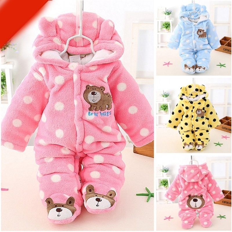 Roupas de inverno para bebês meninas, desenho Kawaii, orelhas de urso  lisonjeiro, moletom com capuz de lã, fofo, elástico, chique, roupas de bebê