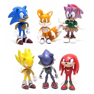 Kit 6 bonecos da turma do Sonic (modelos a escolher) (Sonic, Tails, Dr  Robotnik, Knucles, Amy)