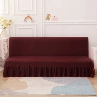 Sofá-Cama Sofábed sarung Com Saia Cobertura Elástica Para Móveis Sem Braço Cor-Red/Black/Grey Antiderrapante Dobrável Respirável