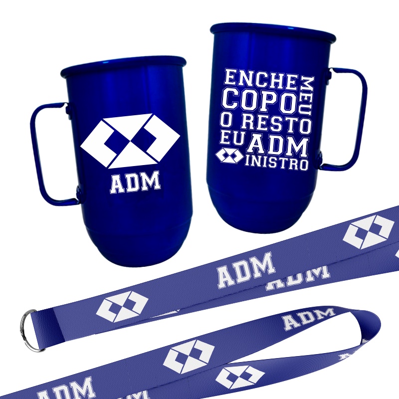 Caneca de Alumínio 850ml com Tirante Administração