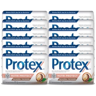 Kit Sabonete em Barra Protex Nutri Protect Macadâmia 85g com 12 unidades em Oferta na Shopee