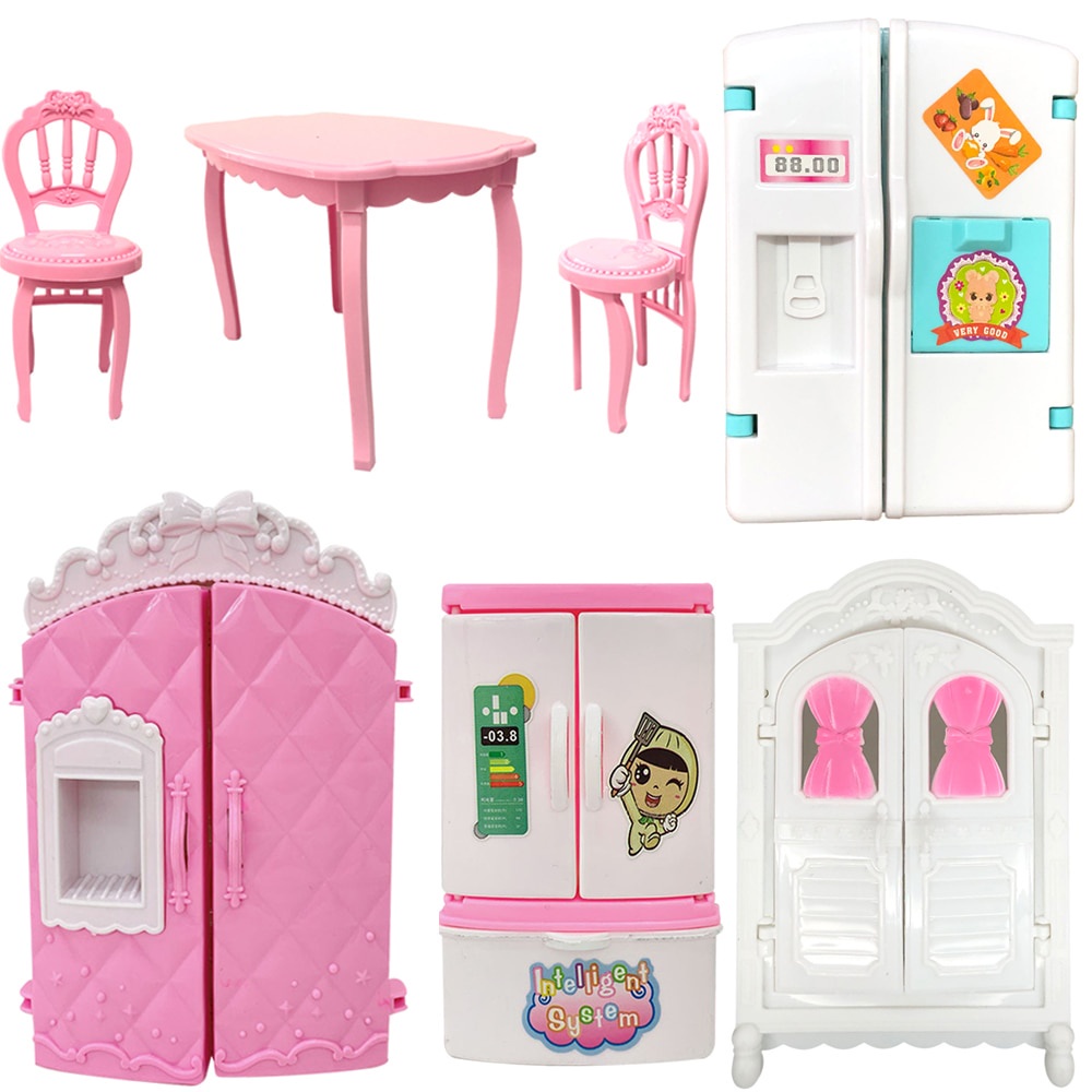 Barbie Roupeiro para Dollhouse, Móveis de Moda com Acessórios