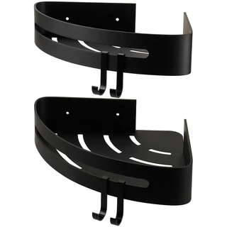 Porta shampoo banheiro vidro duplo canto Piquiri Pingoo - Preto em Oferta na Shopee