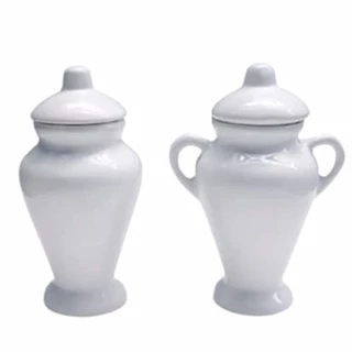 Kit C/2 Quartinhas De Louça Branca 13 cm Sem Asa e Com Asa