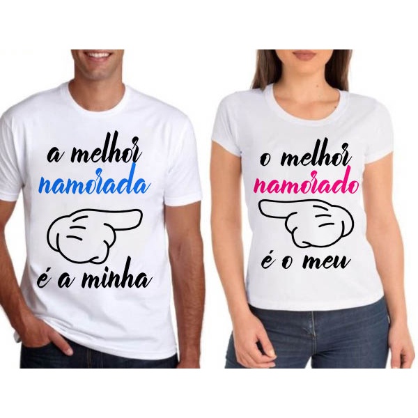 Kit 2 Camisetas Namorados Jogo da Velha