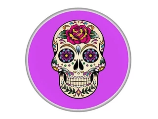 Mouse Pad Redondo Caveira Mexicana Rosa