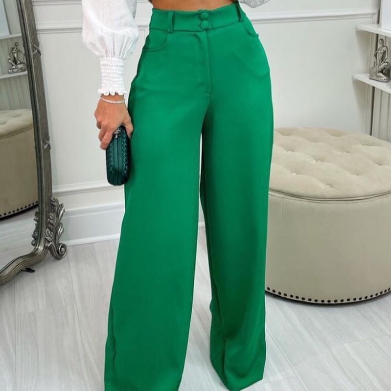 Calça pantalona de sales alfaiataria