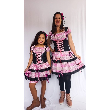 Vestido junino tal hot sale mãe tal filha