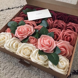[Escolha De Valor] 10Pcs 8CM Flores De Espuma De PE Artificial Com Flor De Noiva De Haste Para Decoração De Festas De Casamento Cobertura De Bolo