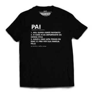Camiseta Pai dicionário dia dos pais meu super herói favorito melhor amigo presente