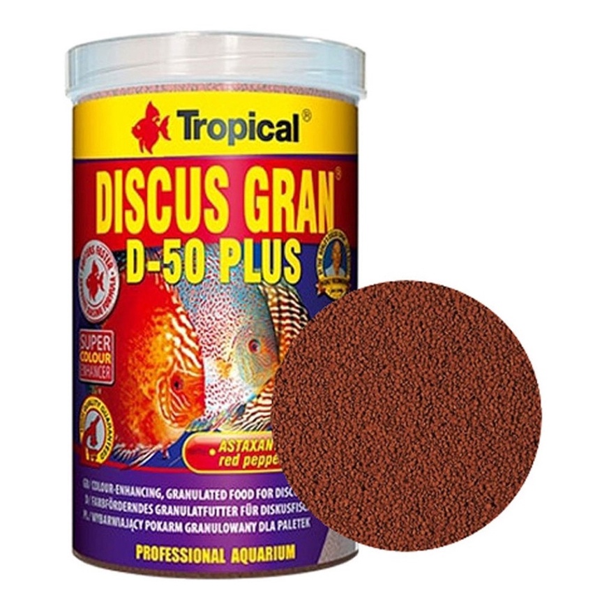 Tropical Discus Gran D-50 Plus Fischfutter – Farbverstärkendes Granulat, 5 Liter