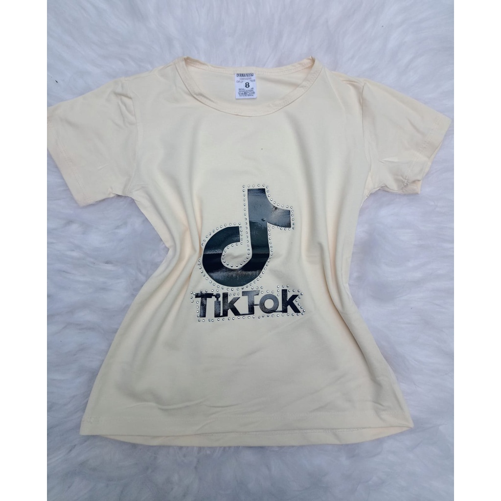 KIT 2 blusa infantil básica menina PRETO E OFF