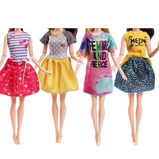 Kawaii Moda Artesanal 12 Itens/Lote Acessórios Boneca Frete Grátis = 6 Tops  + 6 Calças Roupas Para Barbie Jogo DIY Presentes de Aniversário - AliExpress