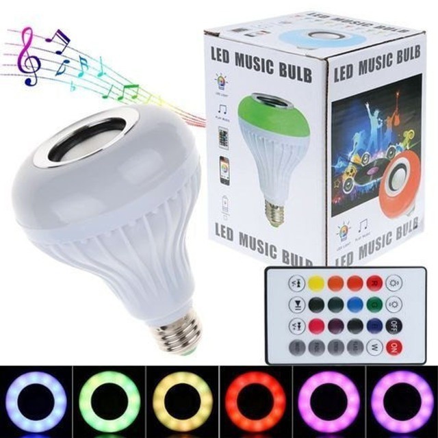 Lâmpada De Led Music Bluetooth RGB 12w C/ Controle Remoto - ESPAÇO LED