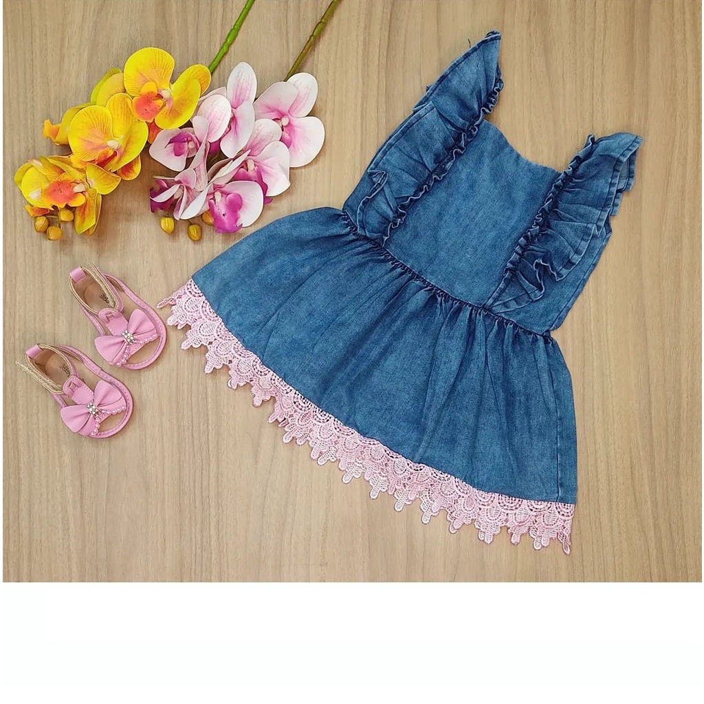 Vestido jeans para store bebê