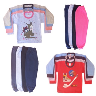 Kit 06 Peças Moletom Menina/Menino - 03 Conjuntos Moletons Infantil/Juvenil