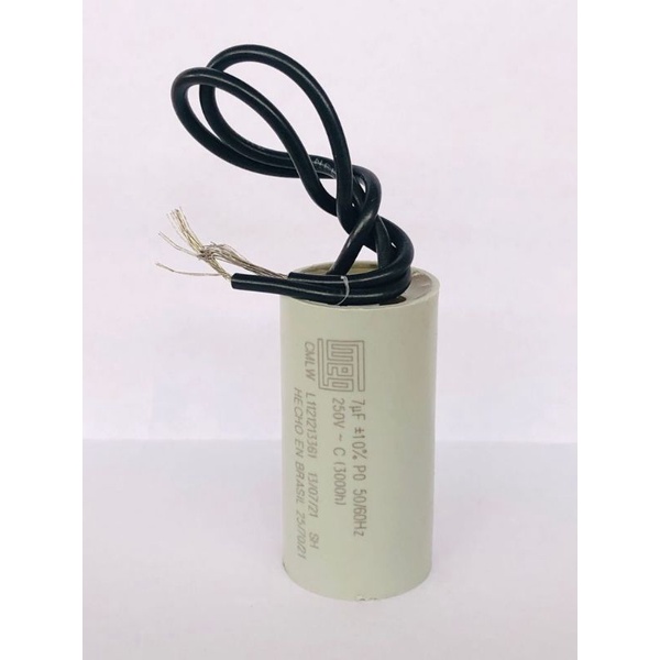 Capacitor P/ Ventilador Permanente 7 Uf 250 Vca 2 Fios
