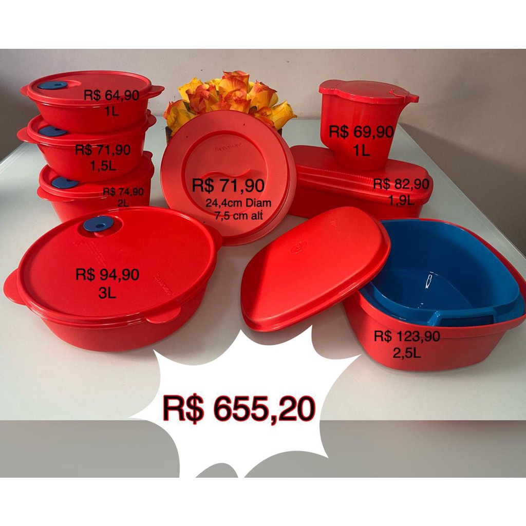 Linha Microondas Vermelha Tupperware | Shopee Brasil