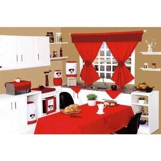 Jogo De Cozinha Kit Completo 12 Peças C/cortina Minnie e Mickey