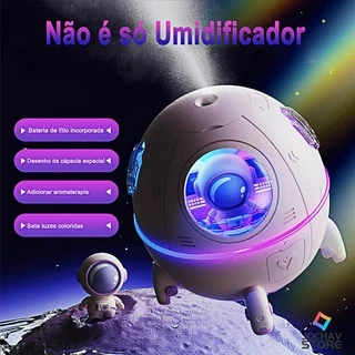 Novo Umidificador De Ar Sem Fio Recarregável Esquilo Astronauta Cápsula Espacial Dificador Aromaterapia Fisioterapia 220ml-MJ046
