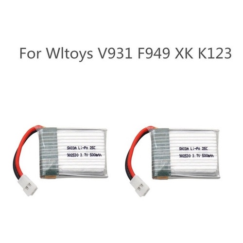 Batteries 3.7V 500mAh Pour WLtoys F949 V931 Etc. - 2 Pièces - Neuf Emballé