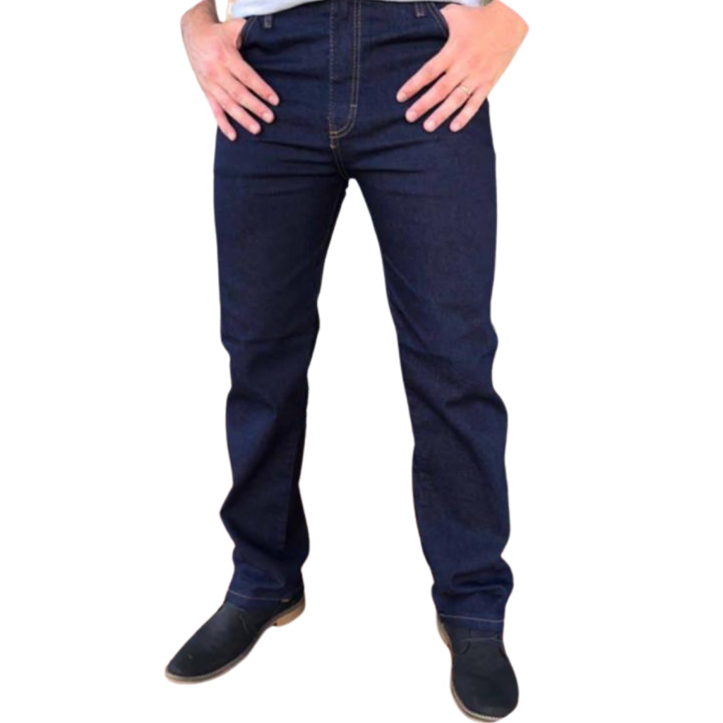 Calça Masculina Jeans Para Usar Com Botina Bota Barra Larga Básica De  Trabalho Serviço Mecânico Borracharia Pedreiro Fazenda