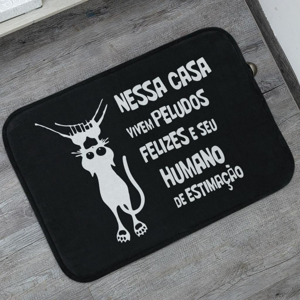 Tapete de Entrada Peludos Felizes 40x60 Antiderrapante