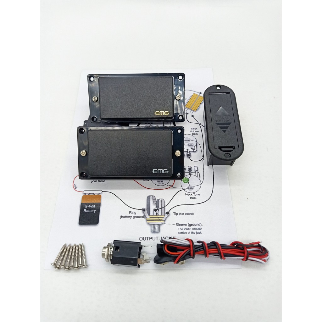 Emg 81 85 Ativo Pickup Humbucker Ativo 9 V Fonte De Alimentação Da
