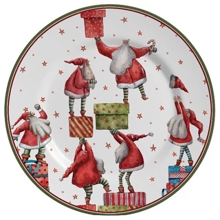 Pratos Raso Father Christmas Alleanza 6 Pçs - Natal