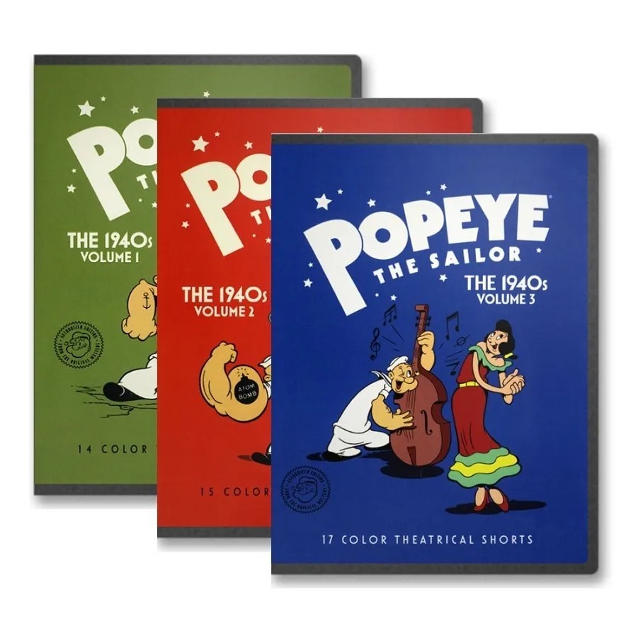 Popeye the Sailor 3 volume DVD set top