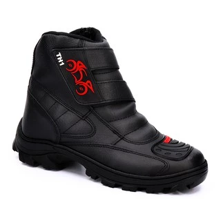 Bota de Motoqueiro de Couro Motociclista Motocross Motoboy Motorcycle Coturno Botina Tênis Calçado Trilha Adventure Aventura Botas