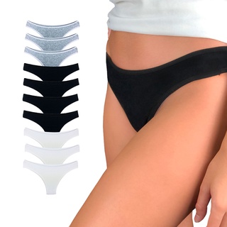 Kit 10 Calcinhas Tanga Cotton Algodão Cotton Básica Lisa